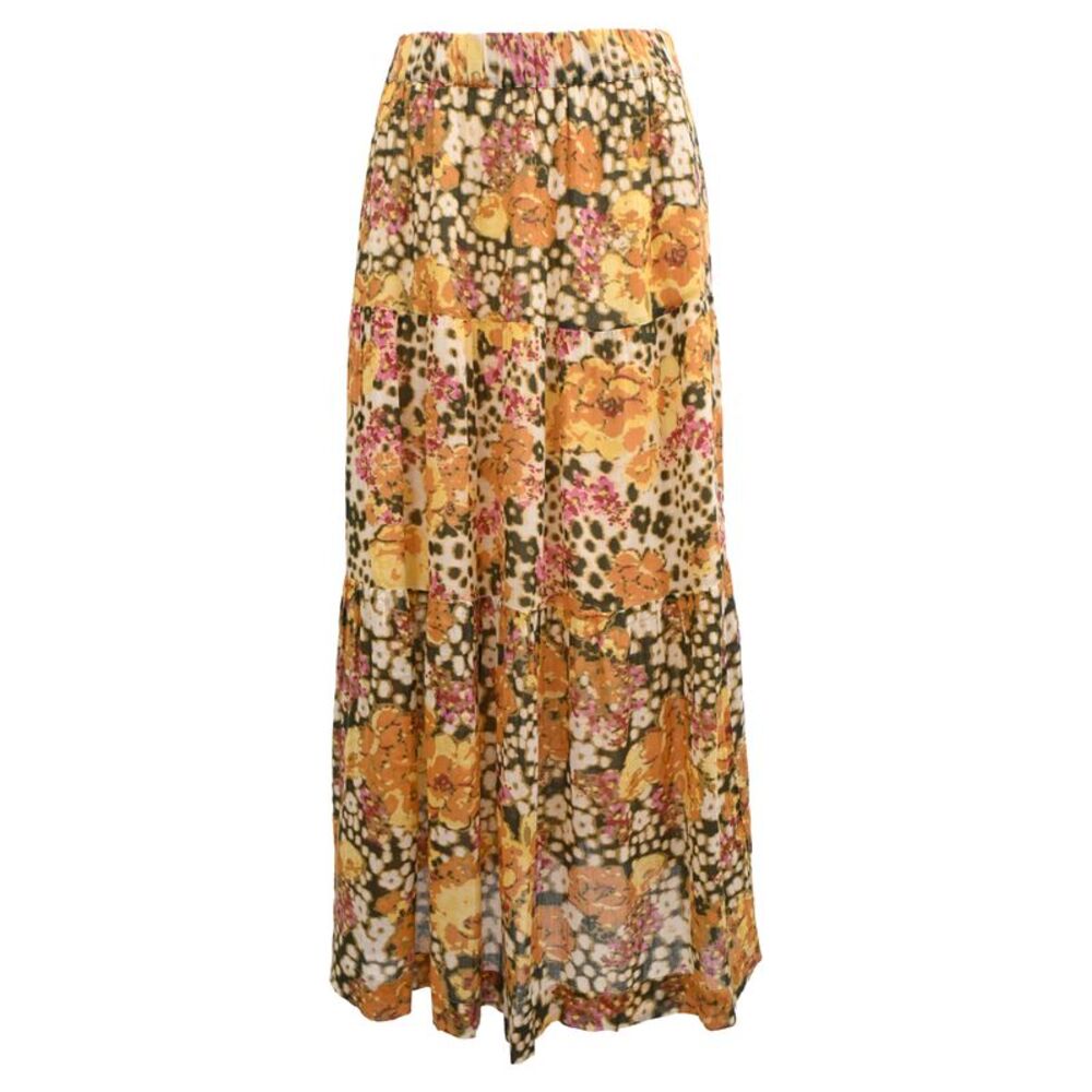 Ba&Sh Diary Floral-Print Midi Skirt in Multicolor Cotton